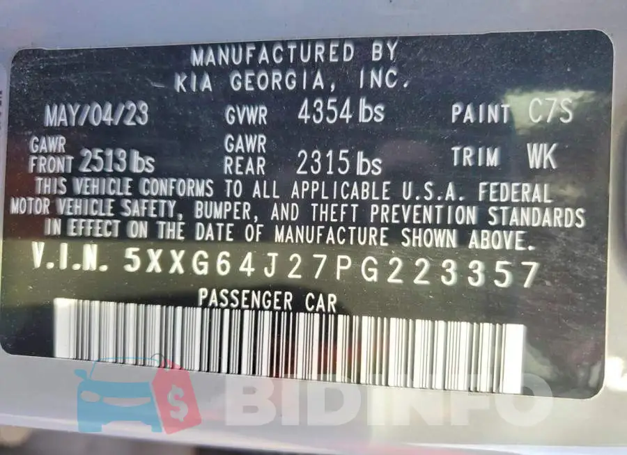 5XXG64J27PG223357 Photo# 12