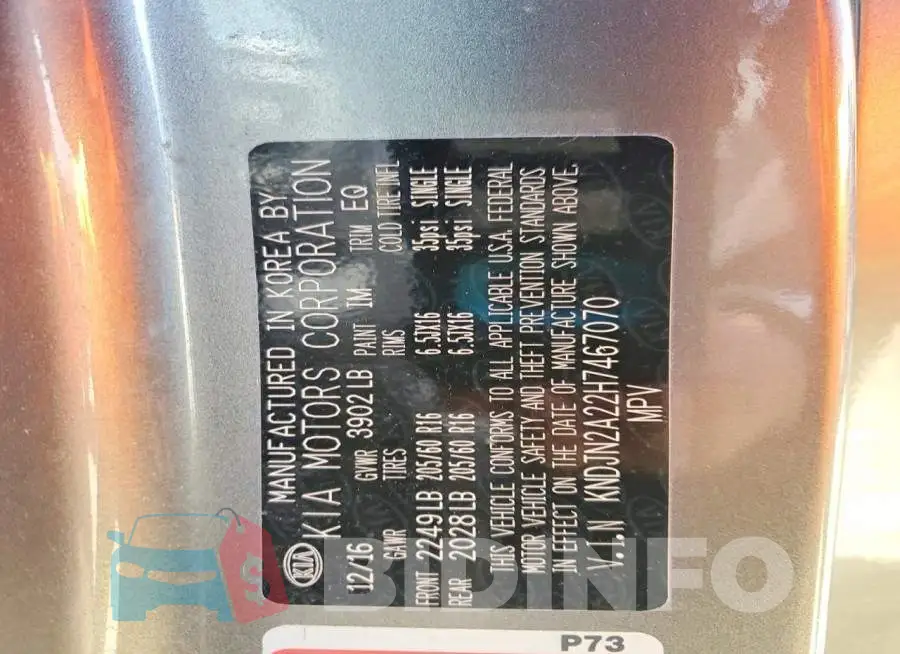 KNDJN2A22H7467070 Photo# 14