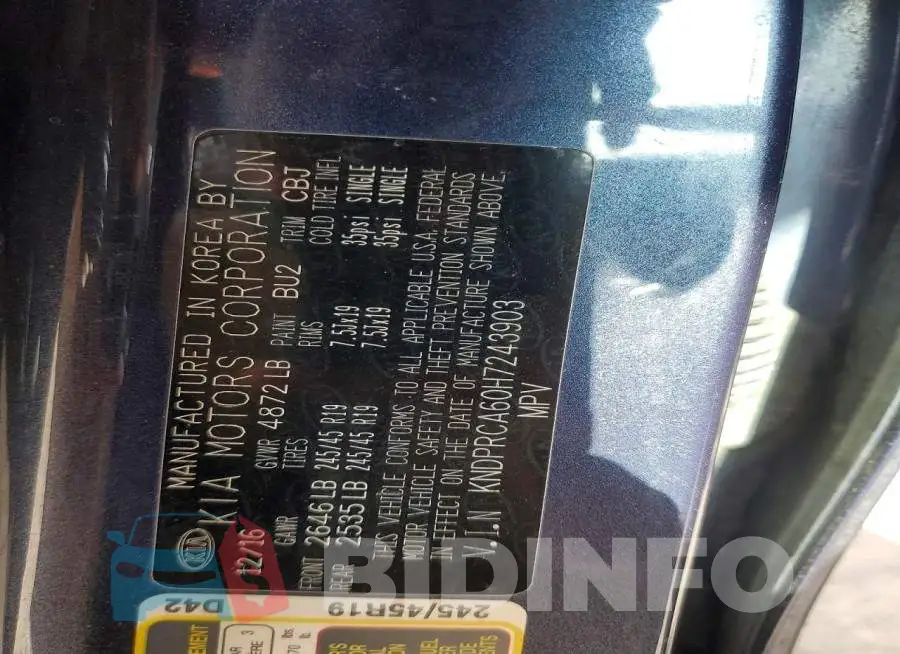 KNDPRCA60H7243903 Photo# 13