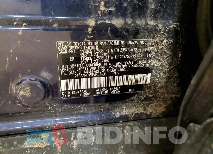 2T3A1RFV5PW401431 Photo# 13