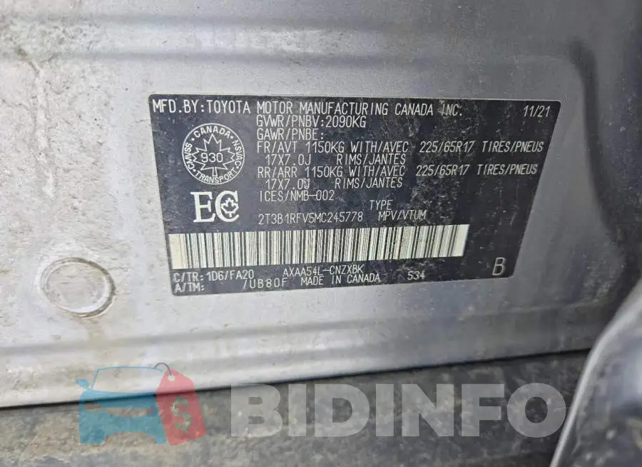 2T3B1RFV5MC245778 Photo# 13