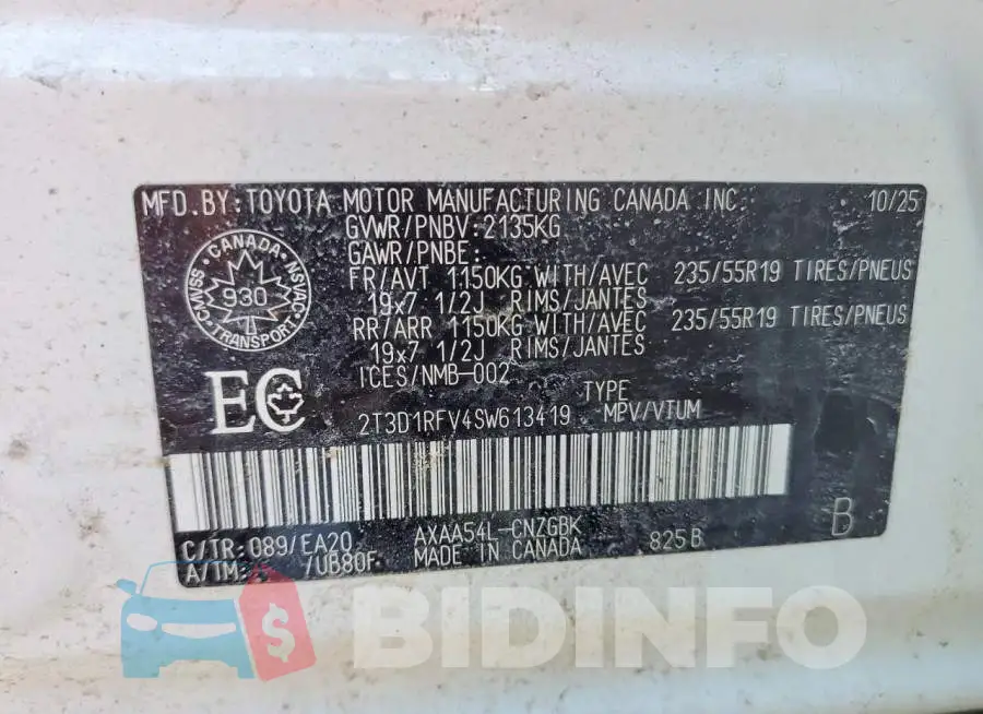 2T3D1RFV4SW613419 Photo# 14