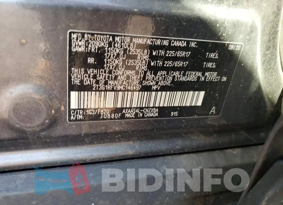 2T3G1RFV9MC146497 Photo# 12