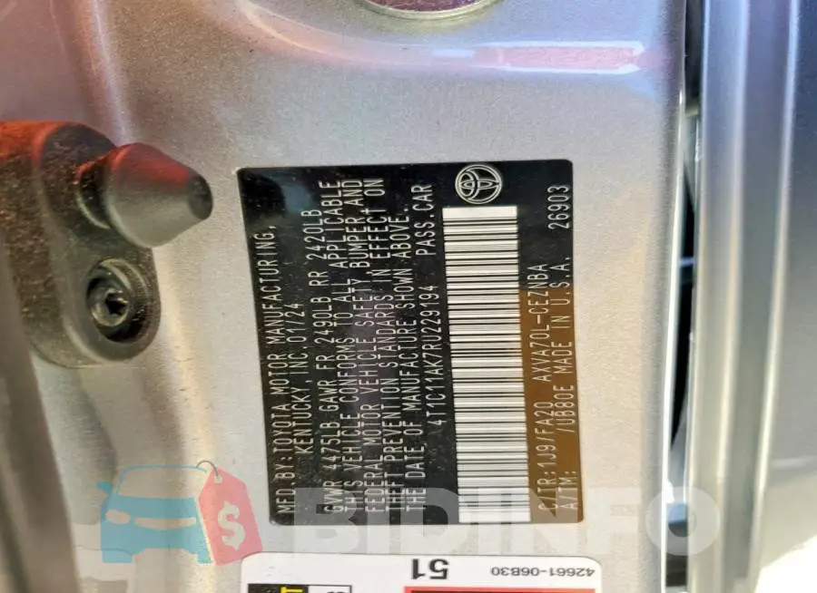 4T1C11AK7RU229194 Photo# 12