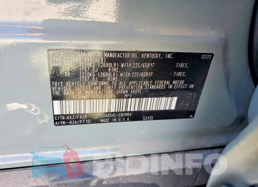 4T3RWRFV6PU088264 Photo# 13