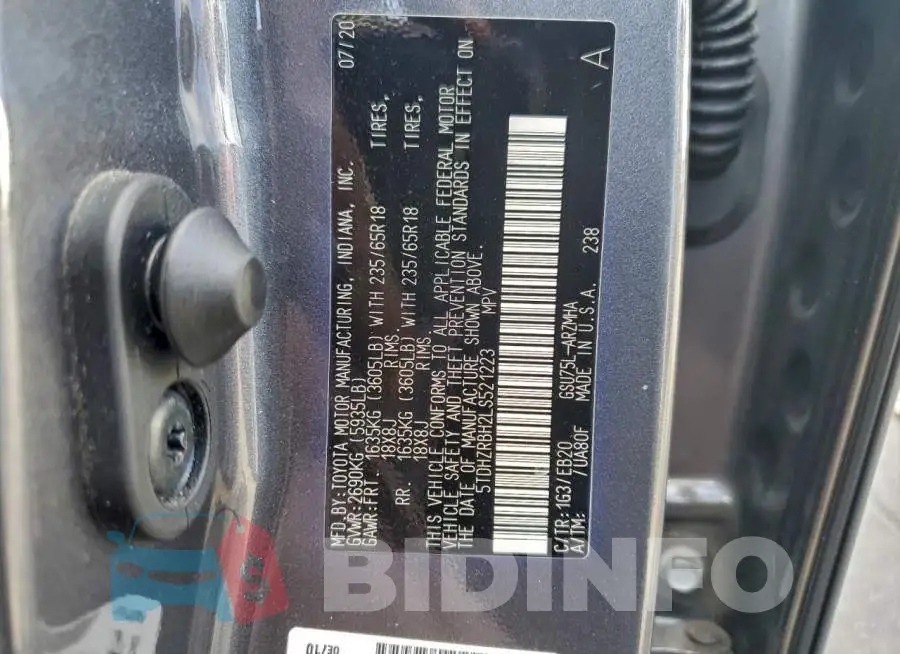5TDHZRBH2LS521223 Photo# 13