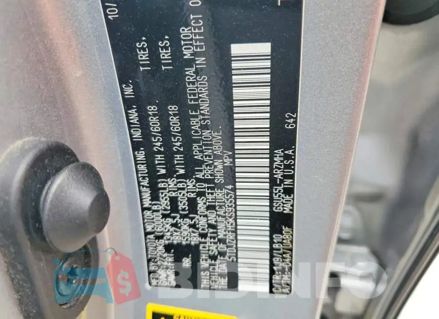 5TDJZRFH5KS935574 Photo# 13
