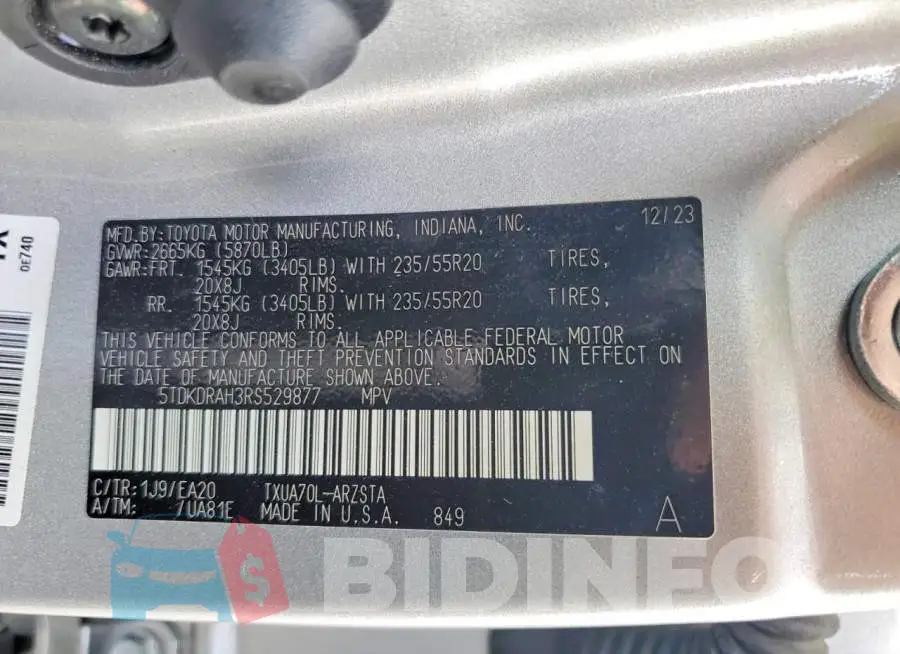 5TDKDRAH3RS529877 Photo# 14