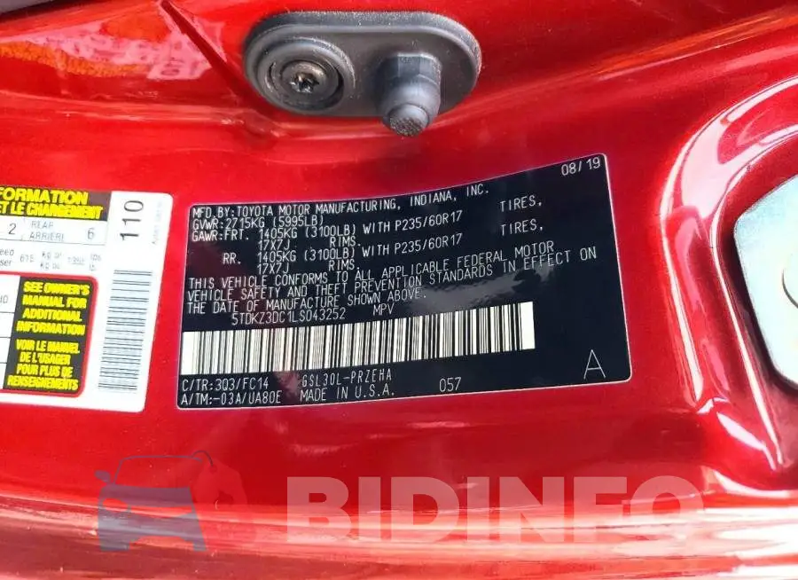 5TDKZ3DC1LS043252 Photo# 13