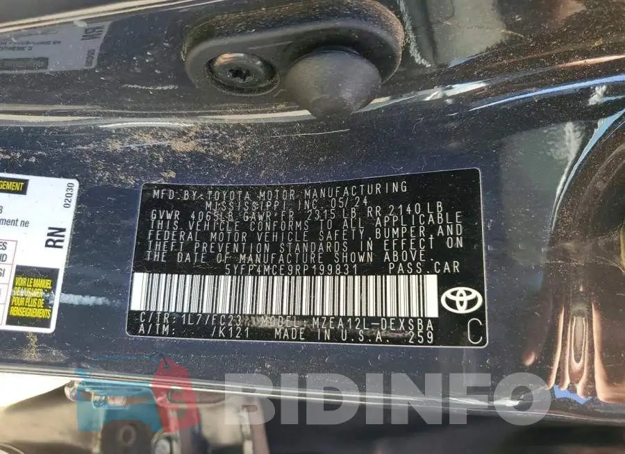 5YFP4MCE9RP199831 Photo# 12