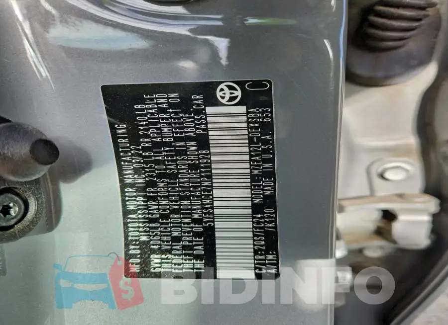 5YFS4MCE7NP111928 Photo# 12
