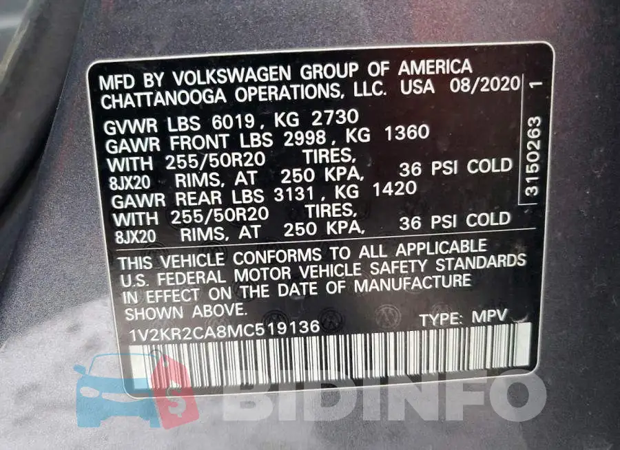 1V2KR2CA8MC519136 Photo# 14