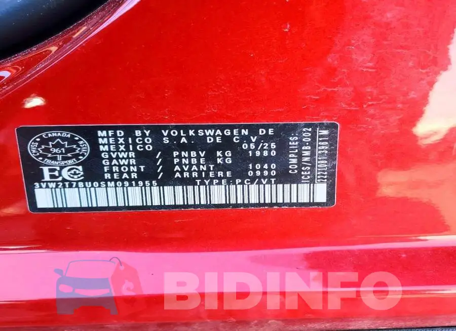 3VW2T7BU0SM091955 Photo# 13