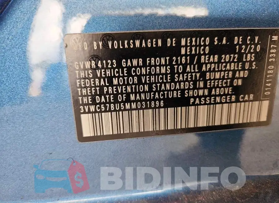 3VWC57BU5MM031896 Photo# 13