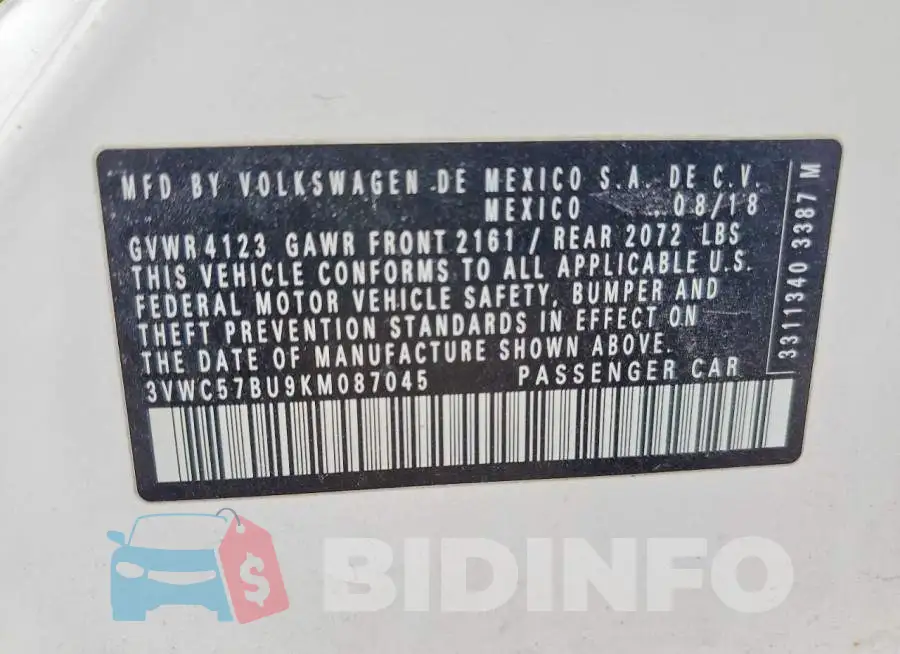 3VWC57BU9KM087045 Photo# 12