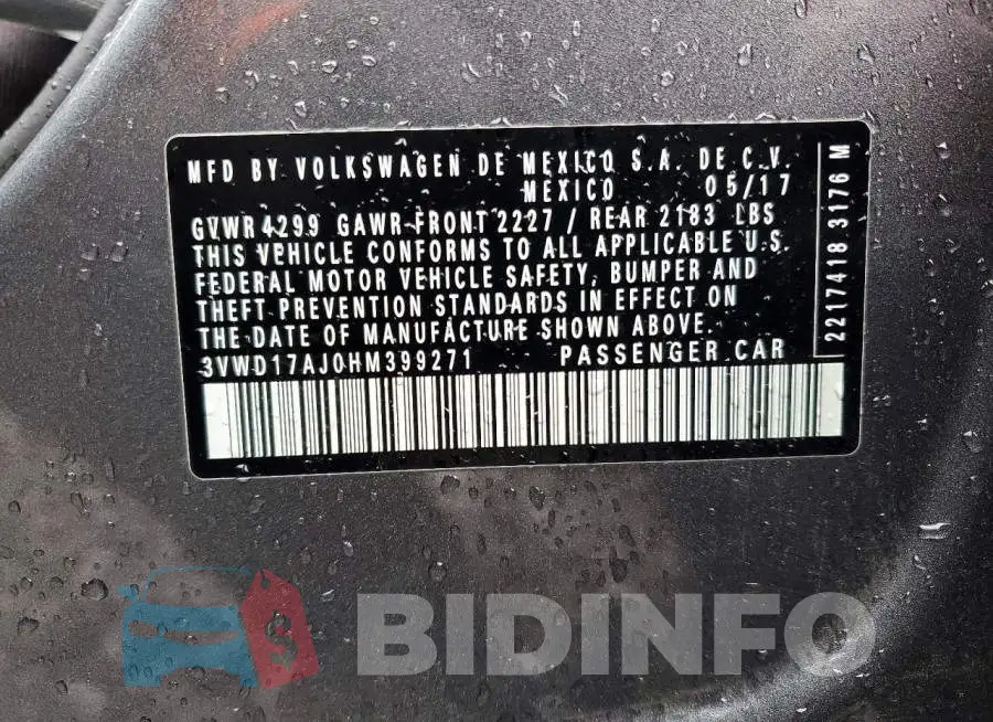 3VWD17AJ0HM399271 Photo# 13