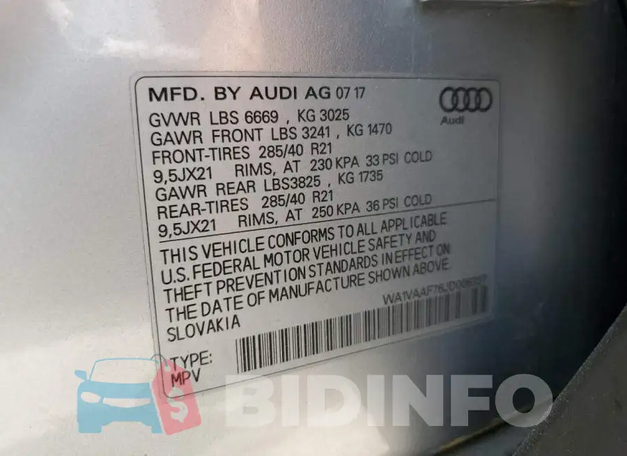 WA1VAAF76JD006337 Photo# 13