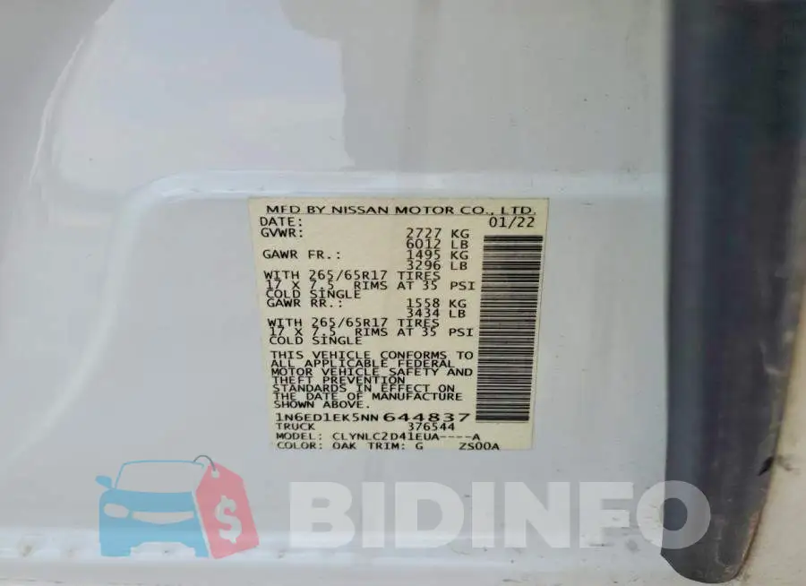 1N6ED1EK5NN644837 Photo# 12