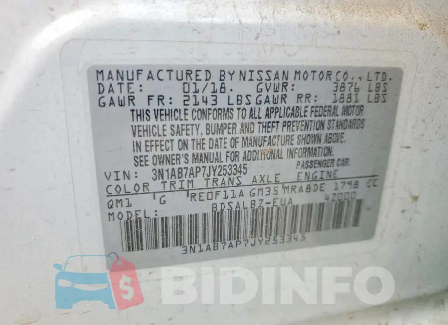 3N1AB7AP7JY253345 Photo# 12