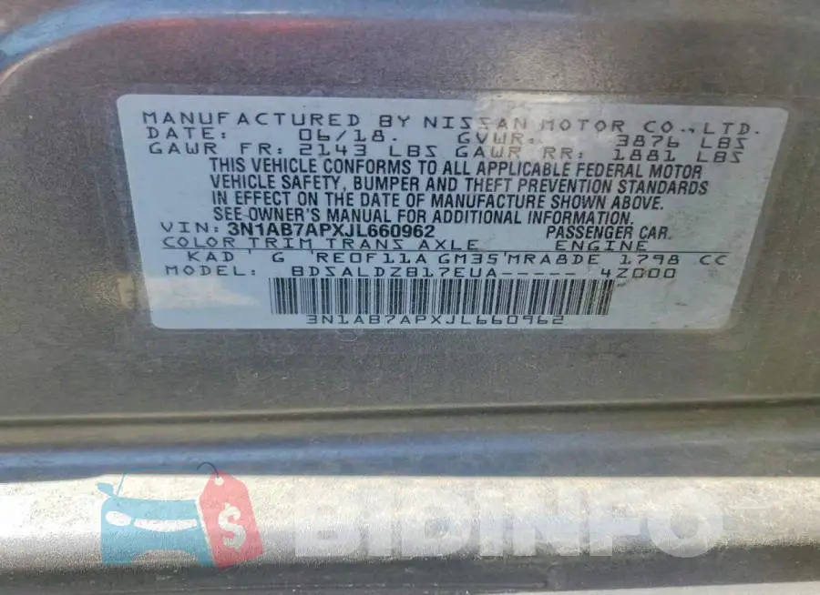 3N1AB7APXJL660962 Photo# 12