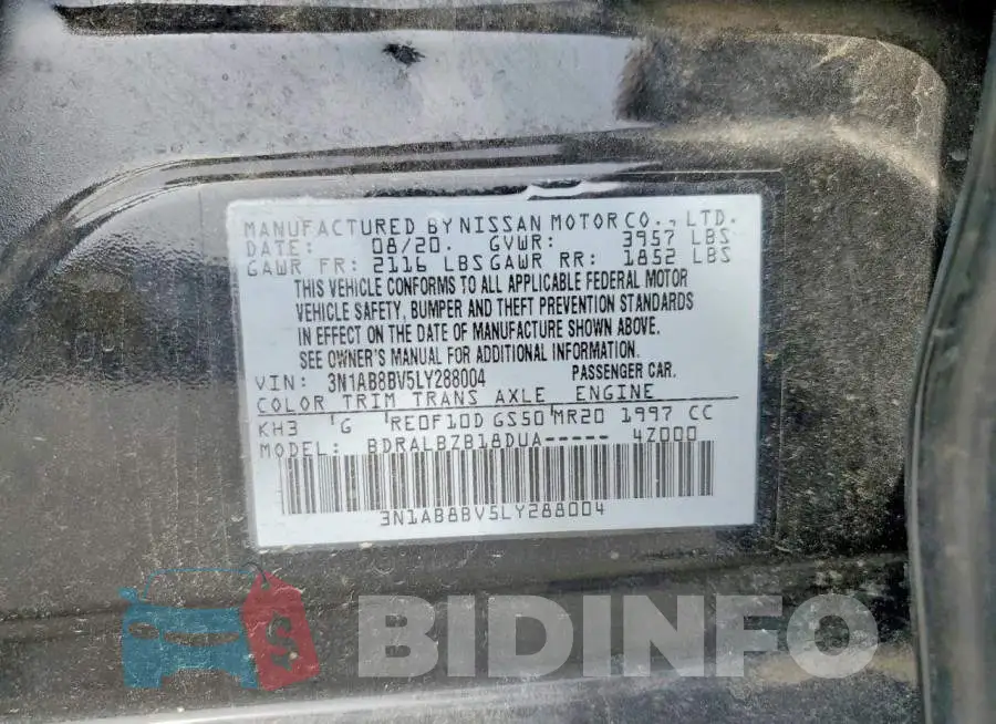 3N1AB8BV5LY288004 Photo# 12