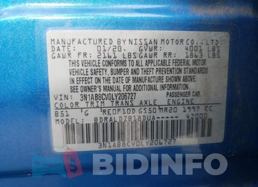 3N1AB8CV0LY206727 Photo# 12