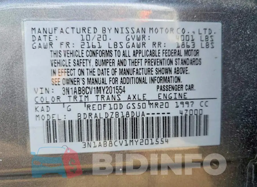 3N1AB8CV1MY201554 Photo# 12