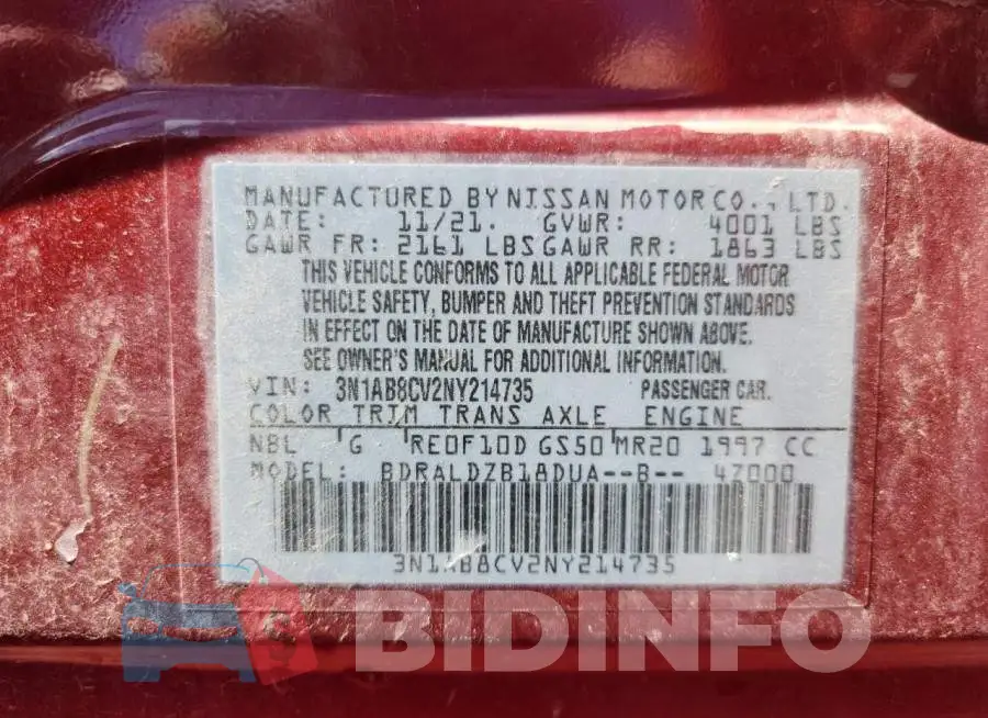 3N1AB8CV2NY214735 Photo# 12