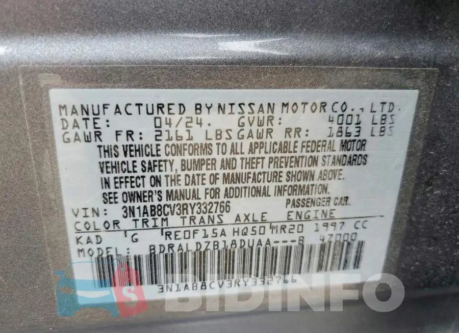 3N1AB8CV3RY332766 Photo# 13