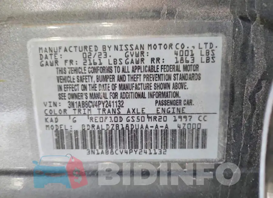 3N1AB8CV4PY241132 Photo# 12