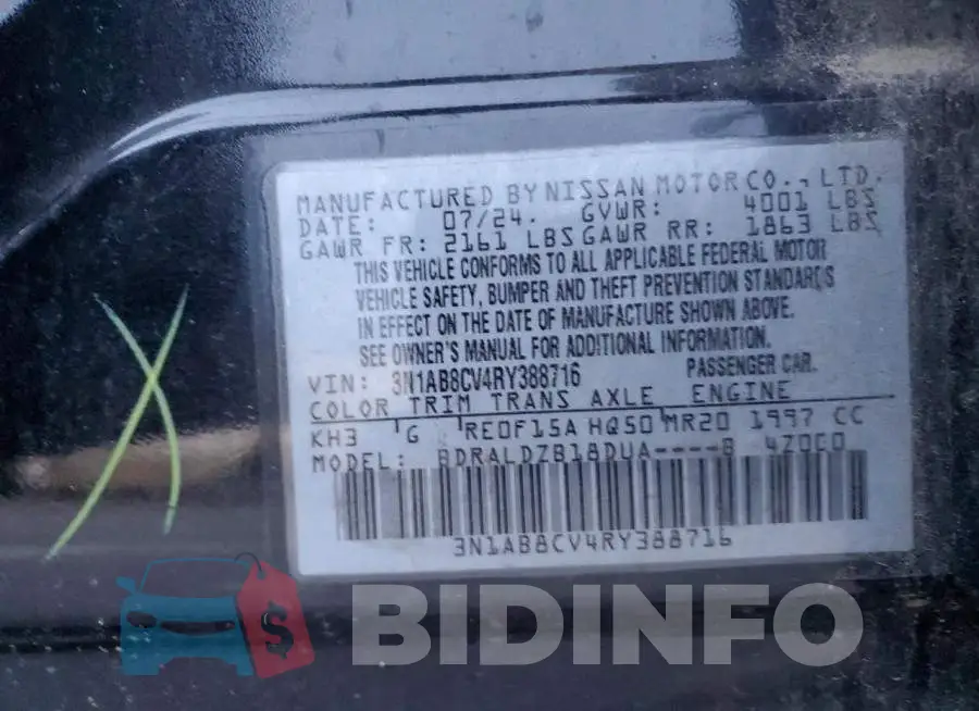 3N1AB8CV4RY388716 Photo# 12
