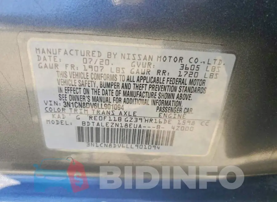 3N1CN8DV6LL901094 Photo# 12