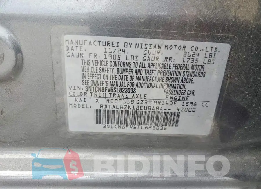 3N1CN8FV6SL823038 Photo# 12