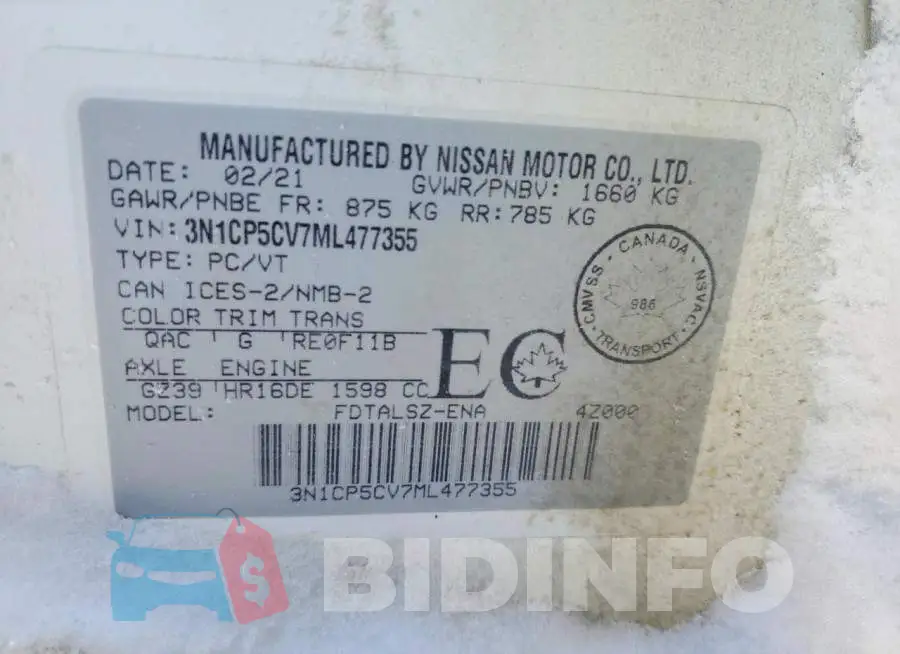 3N1CP5CV7ML477355 Photo# 14