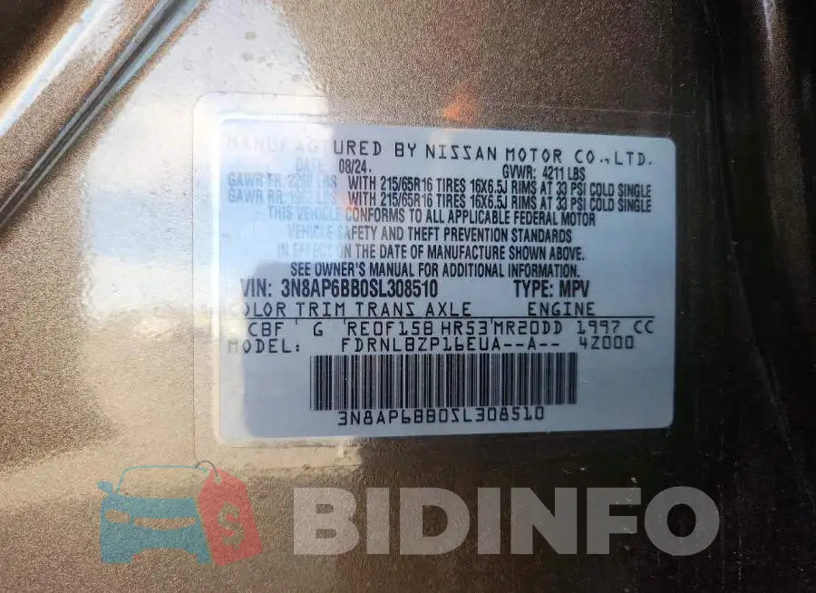 3N8AP6BB0SL308510 Photo# 13