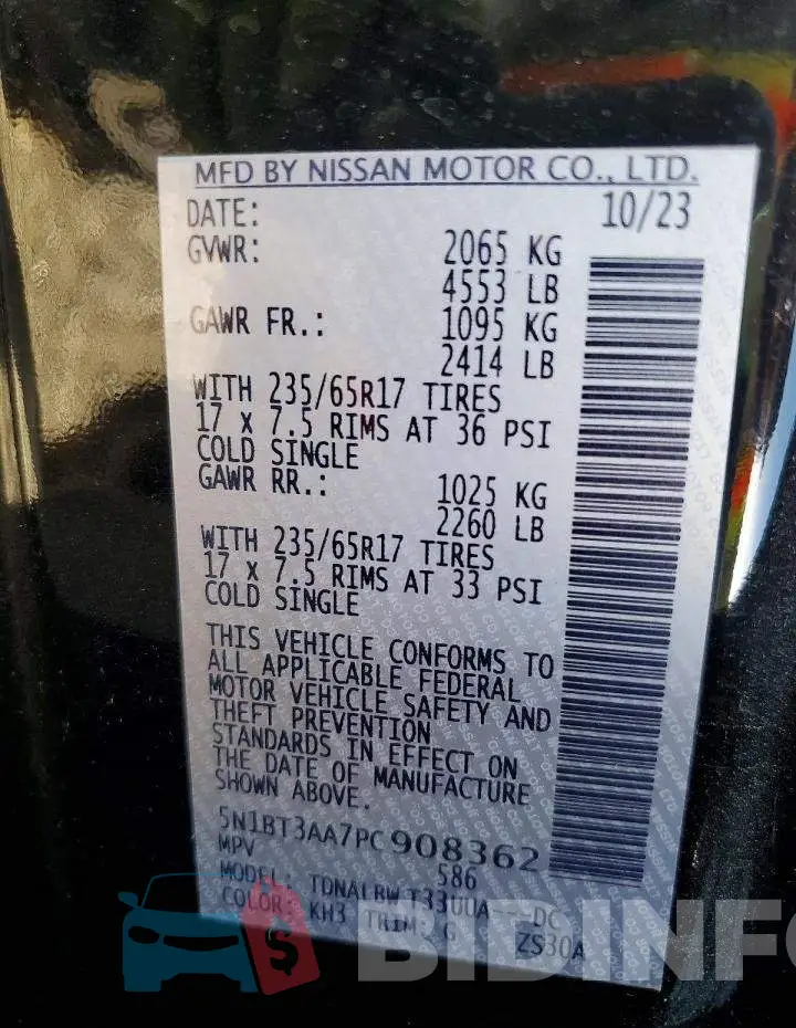 5N1BT3AA7PC908362 Photo# 13