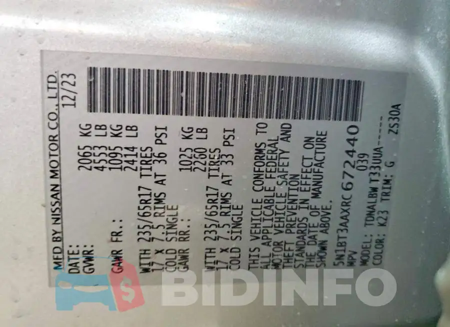5N1BT3AAXRC672440 Photo# 13