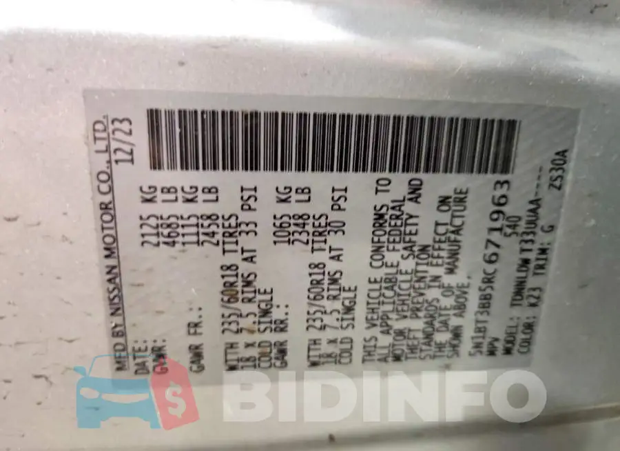 5N1BT3BB5RC671963 Photo# 13