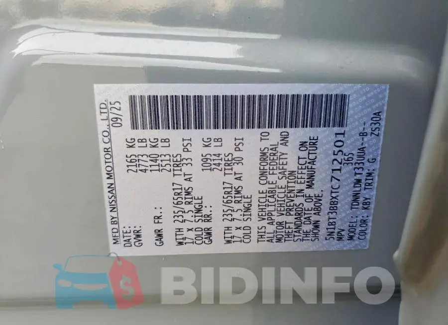 5N1BT3BBXTC712501 Photo# 12