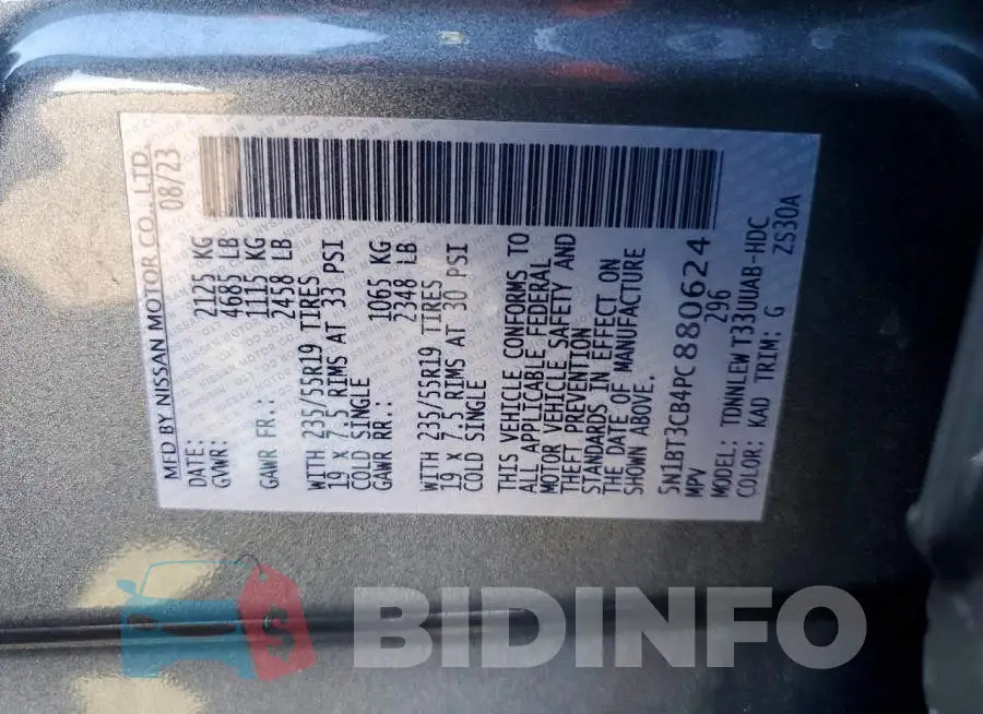 5N1BT3CB4PC880624 Photo# 13