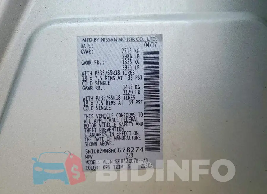 5N1DR2MM8HC678274 Photo# 13