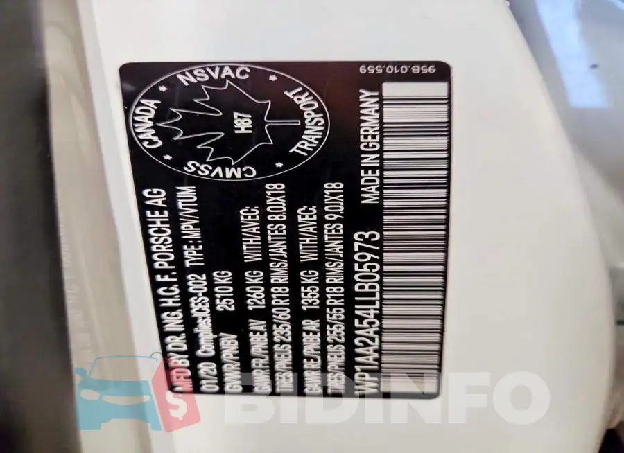 WP1AA2A54LLB05973 Photo# 13