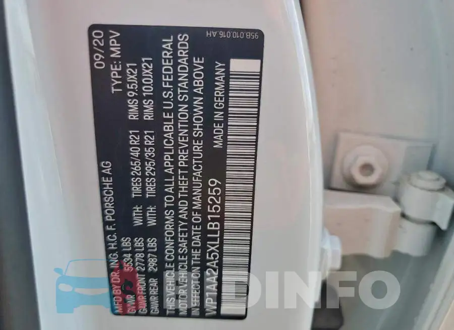 WP1AA2A5XLLB15259 Photo# 13