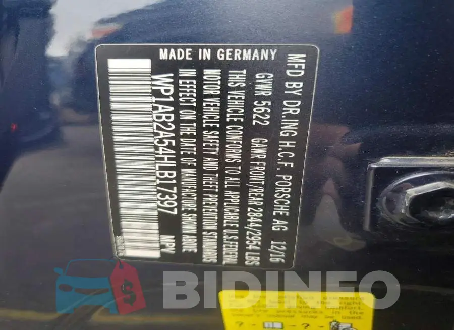 WP1AB2A54HLB17397 Photo# 12