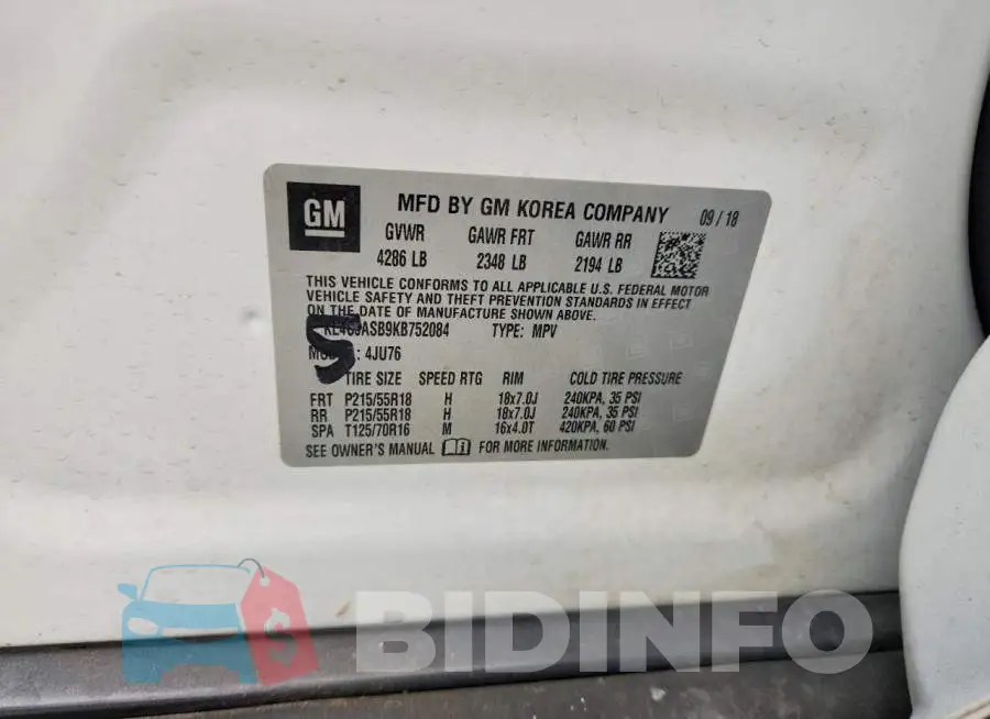 KL4CJASB9KB752084 Photo# 14