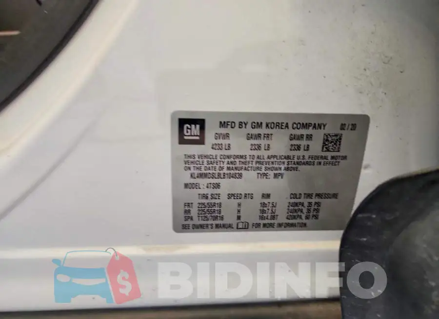 KL4MMDSL8LB104839 Photo# 13