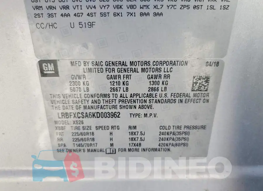 LRBFXCSA6KD003962 Photo# 14