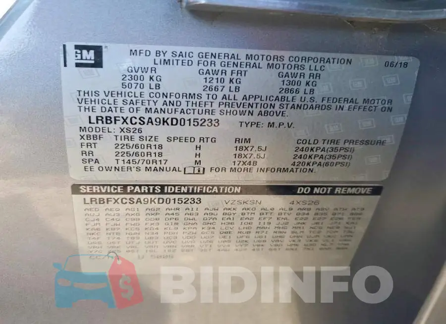LRBFXCSA9KD015233 Photo# 12