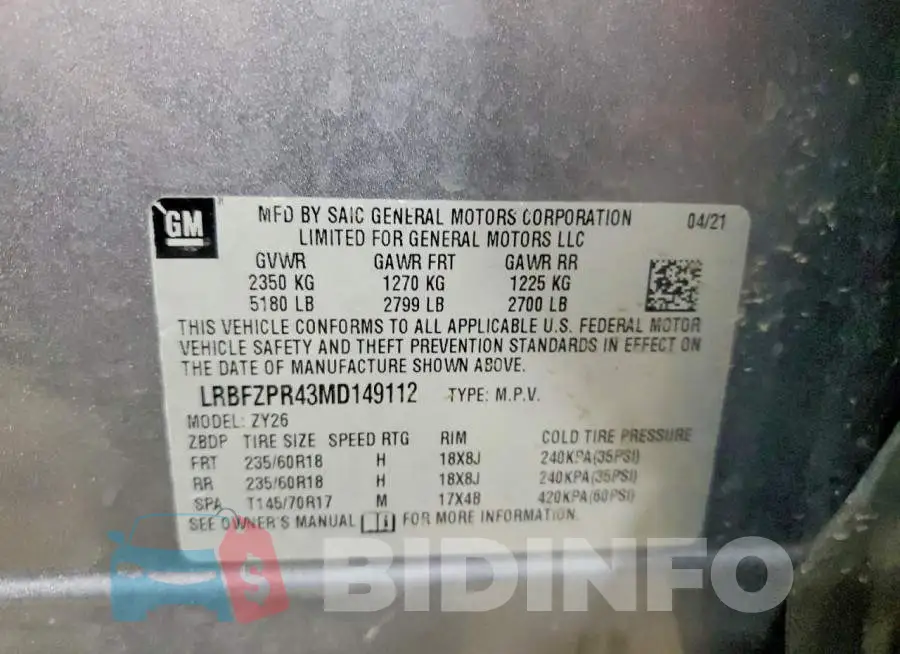 LRBFZPR43MD149112 Photo# 13