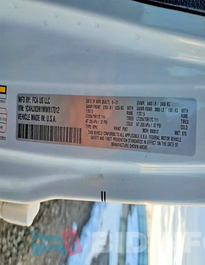 1C4HJXDN1MW817012 Photo# 12